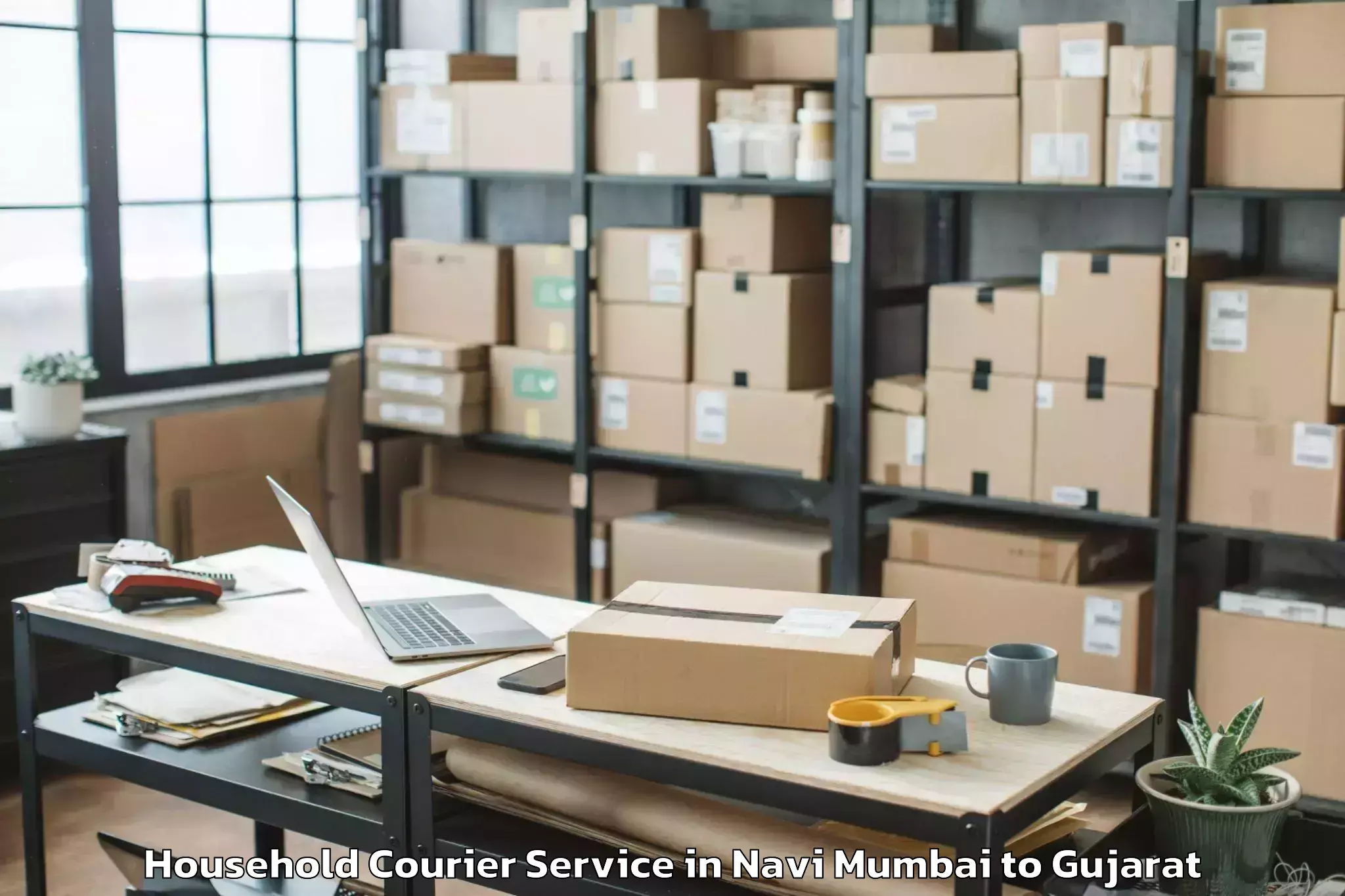 Top Navi Mumbai to Patan Household Courier Available